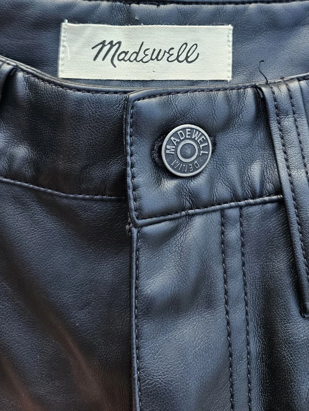 Madewell The Perfect Vintage Straight Jean Faux Leather Pants - Picture 4 of 8